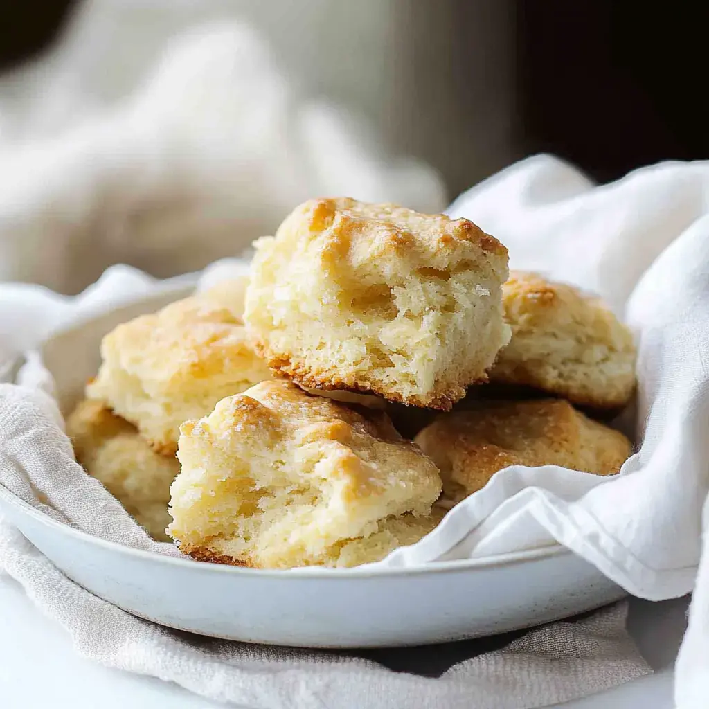 Un tas de biscuits dorés arrangés dans un bol, avec un demi-biscuit bien placé devant, posé sur un linge blanc.