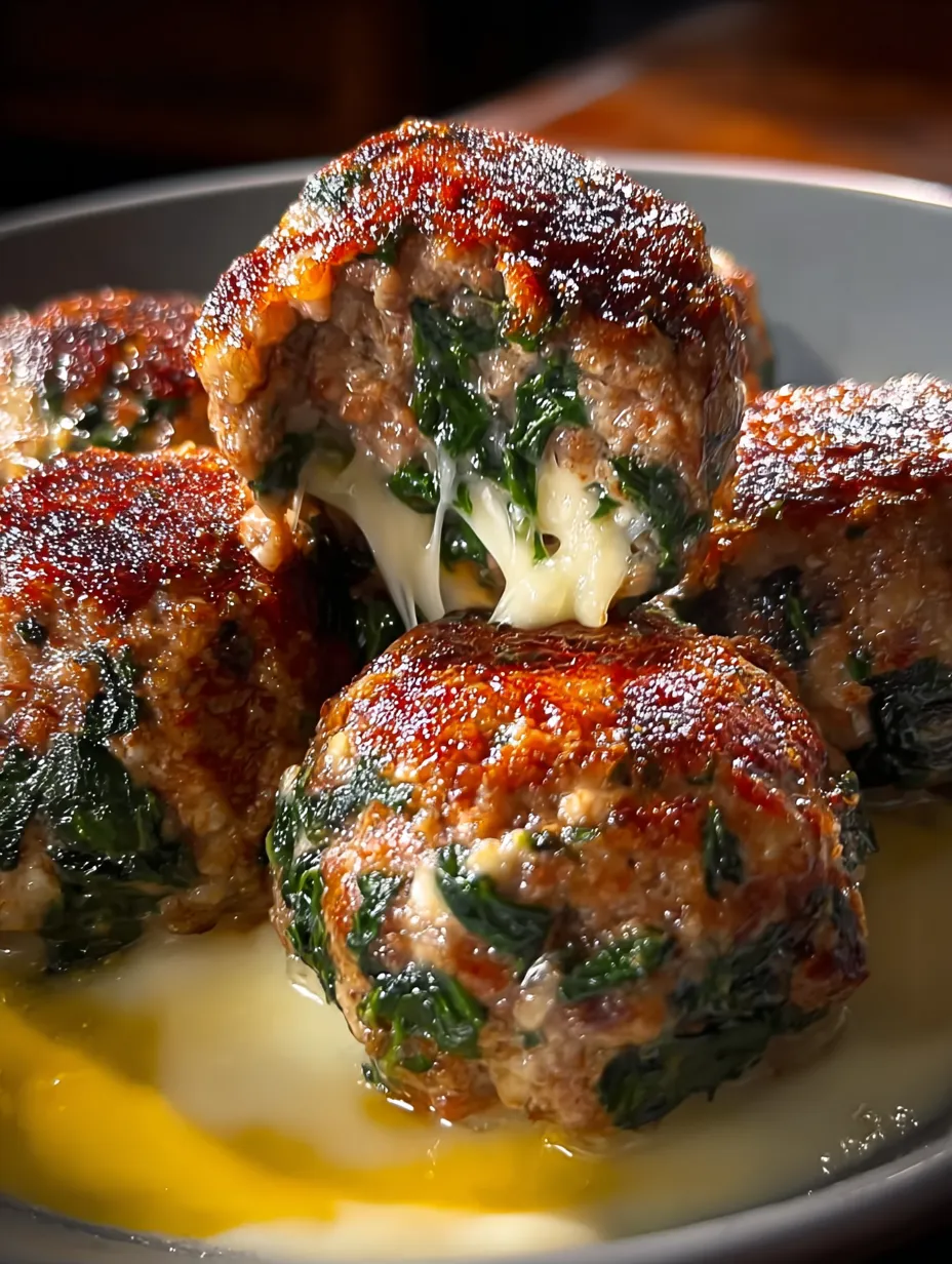 Boulettes épinards ail mozzarella