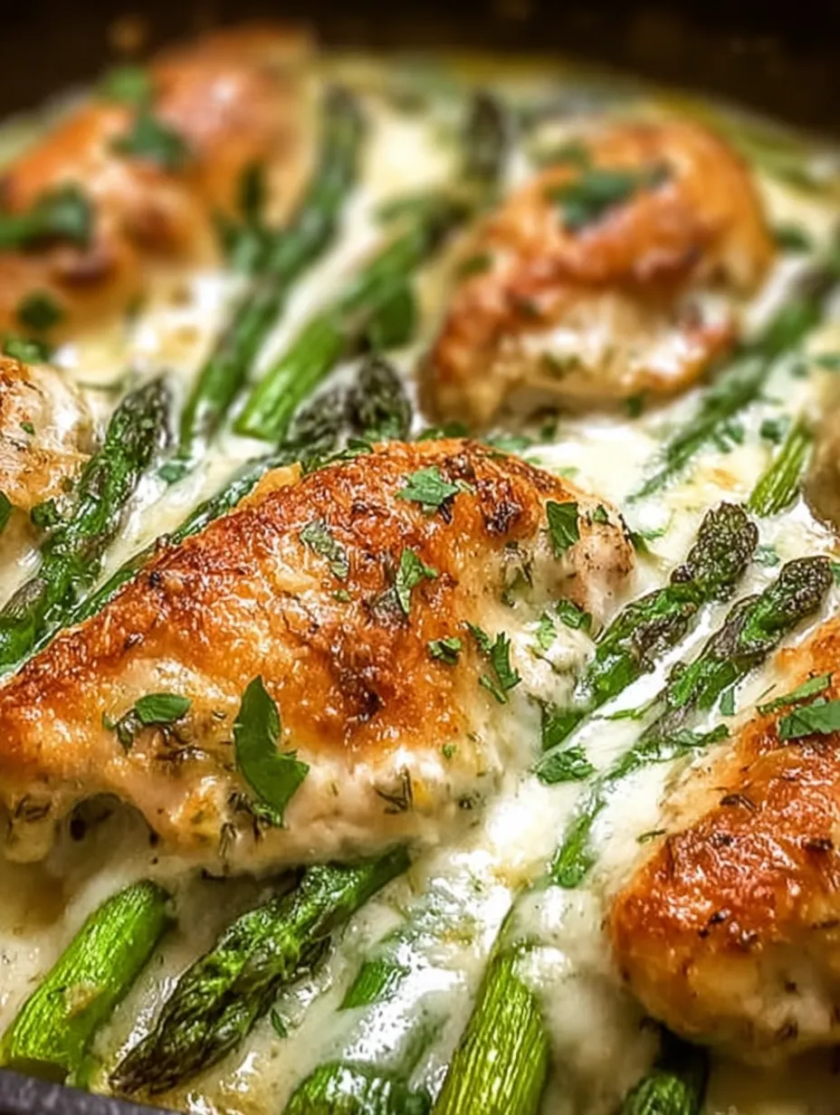 Poulet César aux asperges