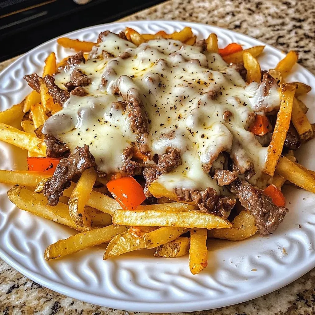 Frites steak fromage façon Philly